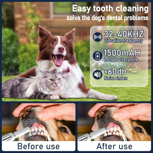 Plaque & Tartar Remover for Dogs Cats,Pets Dental Scaler with LED Light,Electric Dog Teeth Cleaning Tools 3 Cleaning Mode