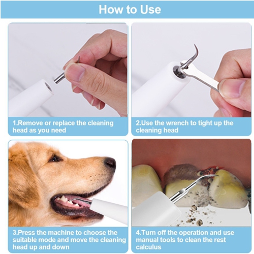 Plaque & Tartar Remover for Dogs Cats,Pets Dental Scaler with LED Light,Electric Dog Teeth Cleaning Tools 3 Cleaning Mode
