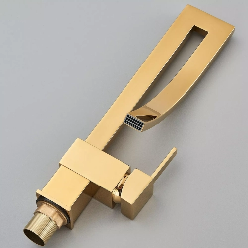 Robinet de salle de bain, or brossé, robinet de lavabo, or, robinet de lavabo, robinet de lavabo, robinet d'évier, poignée simple