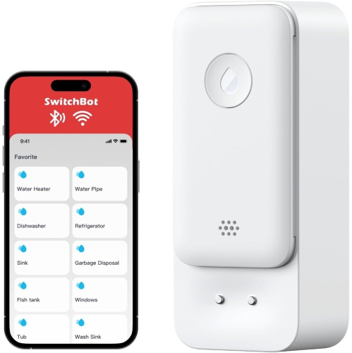 Image 1 of 5.. SwitchBot WiFi Water Sensor - Smart Leak Detector - 100dB Adjustable Alerts & App Notifications - IP67 Waterproof - White