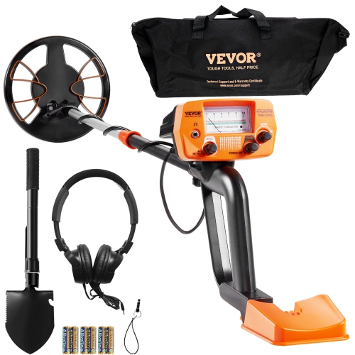 Image 1 of 9.. VEVOR Metal Detector for Adults & Kids, 8 Inch Waterproof Search Coil with High Accuracy Pointer Display, Adjustable 38''-49'' Gold Detector,