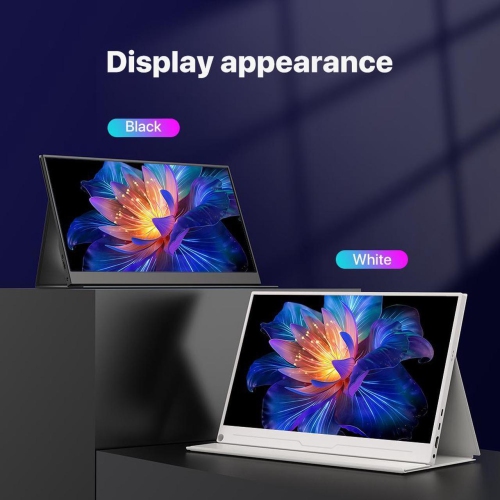 UPERFECT 15.6" 1080P FHD Portable Monitor with USB-C, HDMI, VESA & Smart Case - Matte IPS Display for Switch/PS5/PC/Phone White Monitor