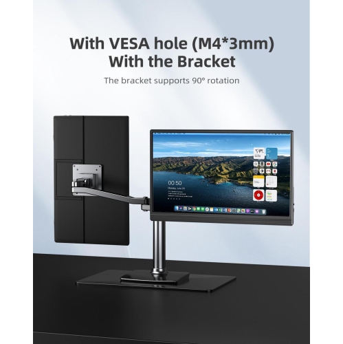 UPERFECT Portable Monitor for Laptop W/ Stand 180° Adjustable 15.6 Inch FHD 1080P IPS Eye Care Screen, Dual Speaker Travel Monitor for Laptop PC