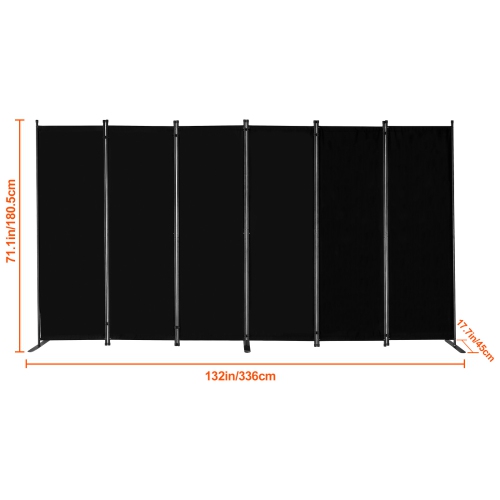 VEVOR 6 Panels Room Divider, Room Divider, Folding Privacy Screen and Portable Partition Divider for Room Separation, Freestanding Room Partitions