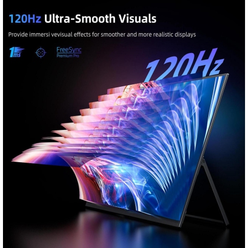 UPERFECT 120Hz Gaming Monitor 18.5" 1920x1080 Portable Monitor USB-C Monitor Freesync Gaming Screen For Xbox PS 5