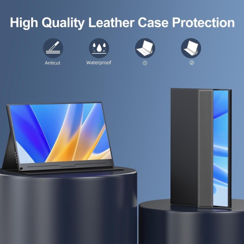 UPERFECT 15.6" 1080P FHD Portable Touchscreen Monitor with USB-C, HDMI, VESA & Smart Case - Matte IPS Display for Switch/PS5/PC/Phone Monitor