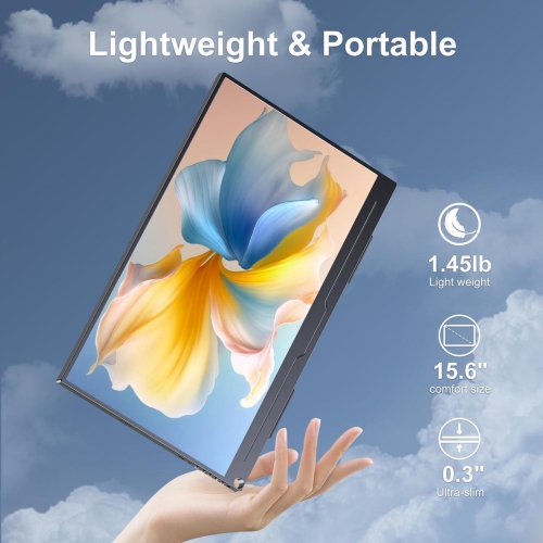 UPERFECT 15.6" 1080P FHD Portable Touchscreen Monitor with USB-C, HDMI, VESA & Smart Case - Matte IPS Display for Switch/PS5/PC/Phone Monitor