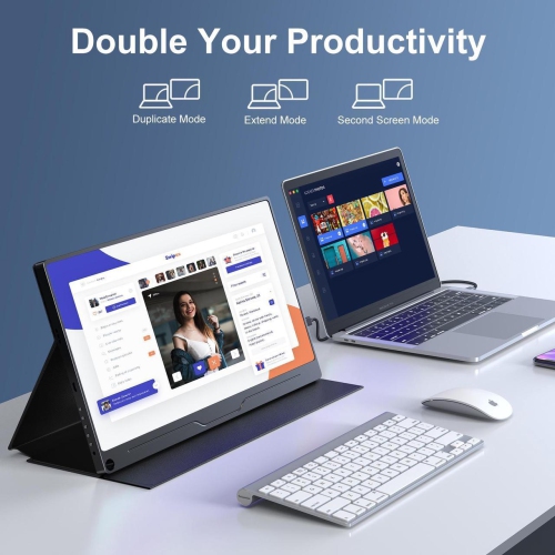 UPERFECT 15.6" 1080P FHD Portable Touchscreen Monitor with USB-C, HDMI, VESA & Smart Case - Matte IPS Display for Switch/PS5/PC/Phone Monitor