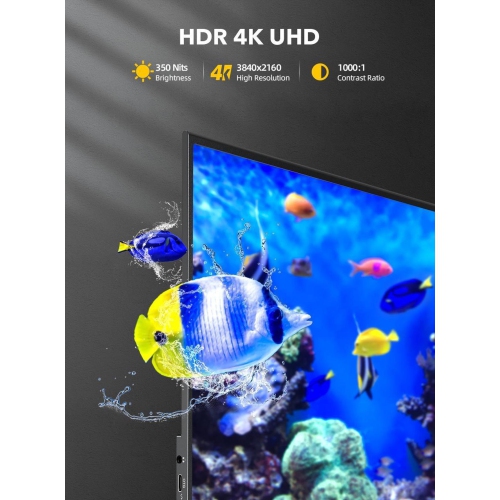 UPERFECT True 4K Portable Monitor, 15.6" UHD IPS 3840x2160, 600 Nits Brightness, 100% AdobeRGB, USB-C, HDMI, OTG, HDR, FreeSync, Dual Speakers, Arch