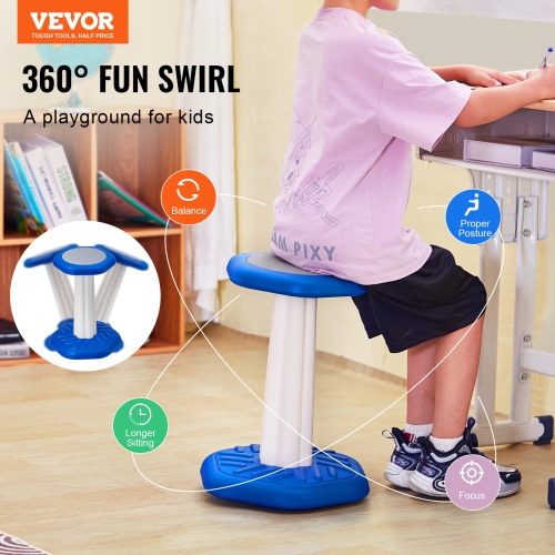 VEVOR 7-14 Aged Kids Wobble Chair, Active Chair with Sponge Cushion, Wobble Stool Improves Focus, Posture and Calm Children, Ideal for Schools and