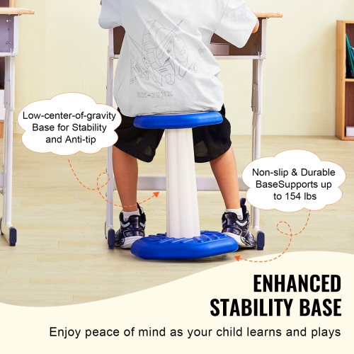 VEVOR 7-14 Aged Kids Wobble Chair, Active Chair with Sponge Cushion, Wobble Stool Improves Focus, Posture and Calm Children, Ideal for Schools and
