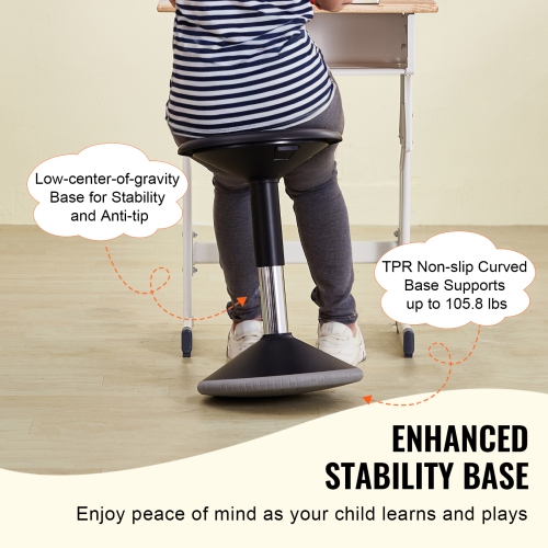 VEVOR 15.7-21.7" Wobble Chair, Height-Adjustable Active Chair, Flexible Seating Wobble Stool Made of PVC+ABS Improves Focus & Posture, Ideal for