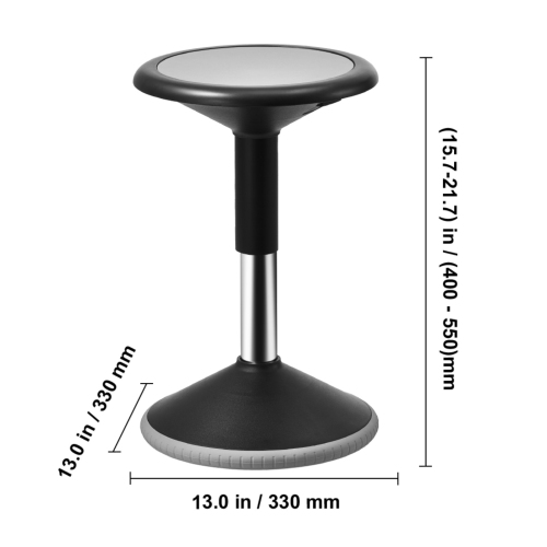 VEVOR 15.7-21.7" Wobble Chair, Height-Adjustable Active Chair, Flexible Seating Wobble Stool Made of PVC+ABS Improves Focus & Posture, Ideal for