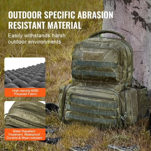 VEVOR 6 Pistols of Tactical Range Backpack, Gun Backpack with 6 Independent Pistol Bags & 10 Magazines, Pistol Backpack for Outdoor Hunting