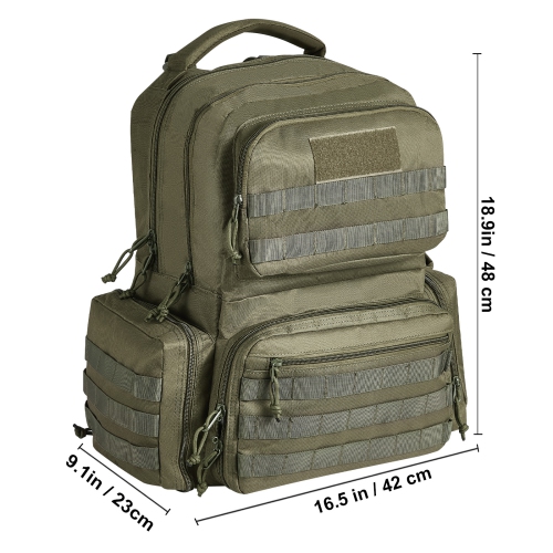 VEVOR 6 Pistols of Tactical Range Backpack, Gun Backpack with 6 Independent Pistol Bags & 10 Magazines, Pistol Backpack for Outdoor Hunting