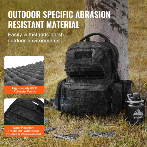 VEVOR 6 Pistols of Tactical Range Backpack, Gun Backpack with 6 Independent Pistol Bags & 10 Magazines, Pistol Backpack for Outdoor Hunting Shooting,