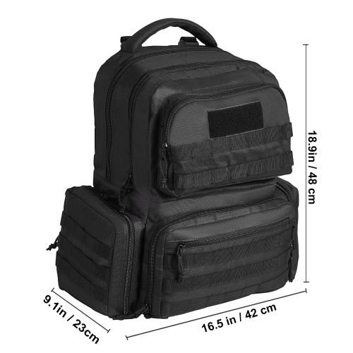 VEVOR 6 Pistols of Tactical Range Backpack, Gun Backpack with 6 Independent Pistol Bags & 10 Magazines, Pistol Backpack for Outdoor Hunting Shooting,