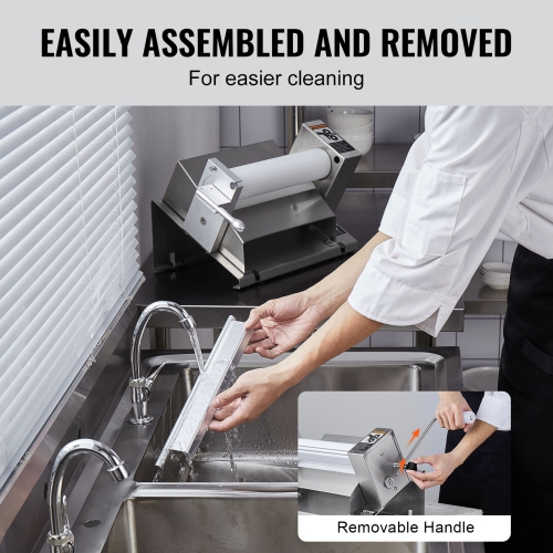 VEVOR 1/2 inch Manual Dough Sheeter Machine,Puff Pastry Sheeter and Fondant Roller,Handle,Panel,Roller for Easy Cleaning,Adjustable Thickness,for