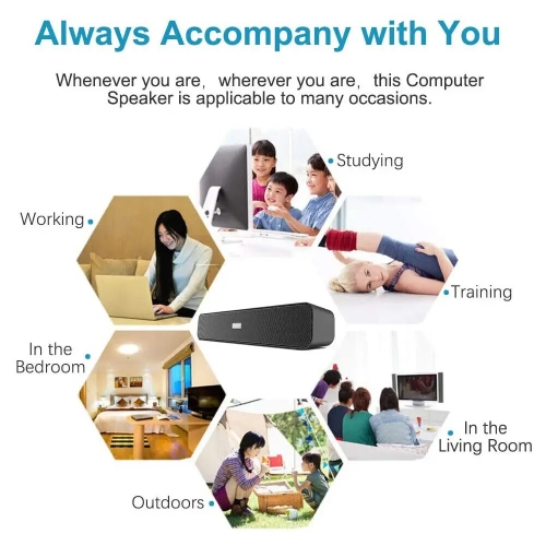 PC Wireless Speakers Portable Blue-tooth Speaker Sound bar for Desktop, Laptop, Tablet