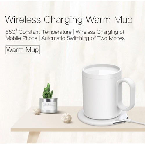 Smart Mug Warmer Wireless Heated Coffee Cup 55℃ Thermostatic Mug with phone Wireless Charger For Home Office Desk Gift
