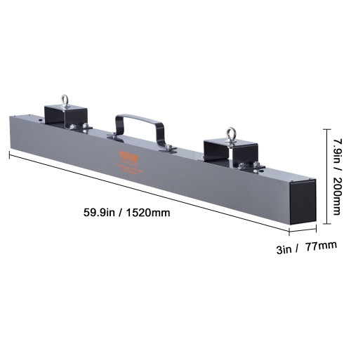 VEVOR 48 inch Hanging Magnetic Sweeper, Magnet Sweeper, 80 LBS Magnetic Forklift Sweeper Industrial Magnets Steel Material Hunting Accessories for