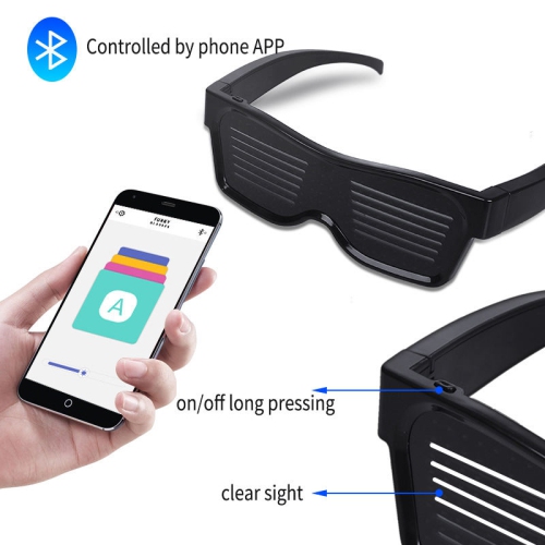 LED Glasses for adults, APP Customizable Display Bluetooth LED Glasses, Perfect for Christmas, Halloween, and Birthday Parties