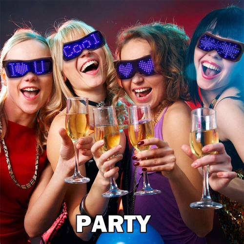 LED Glasses for adults, APP Customizable Display Bluetooth LED Glasses, Perfect for Christmas, Halloween, and Birthday Parties