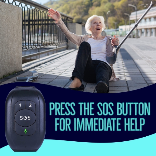 SOS Wristband Alert Bracelet – Alert systems for seniors, Emergency Call Button with 2-Way Speakerphone, 4G Tracking Smart Watch(SIM Card Not