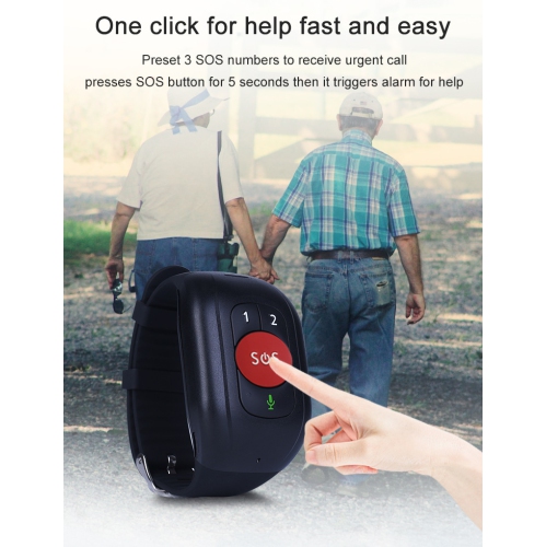SOS Wristband Alert Bracelet – Alert systems for seniors, Emergency Call Button with 2-Way Speakerphone, 4G Tracking Smart Watch(SIM Card Not