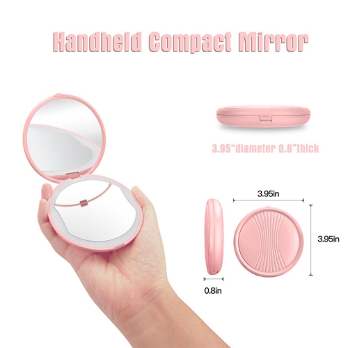 Compact Mirror with Light, 1X/5X Magnification LED Pocket Mirror ,Mini Mirror for Purse, Pocket,Travel and Present(1PC)