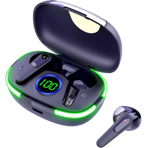 Laser TWS Earbuds with LED Battery Display: True Wireless Stereo, Tap Controls, Ergonomic Design, Rechargeable Case
