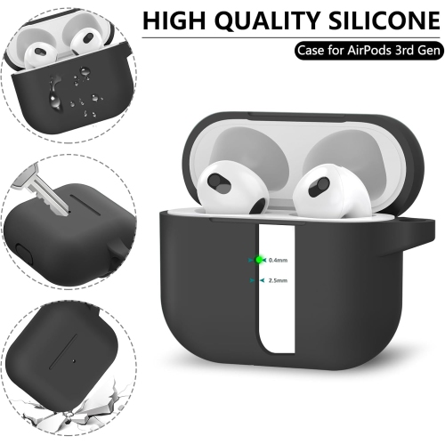 Soft Silicone Protective Case for AirPods 3rd Generation Case with Cleaning Kit, Soft Silicone Protective Case for Apple AirPods 3rd Generation