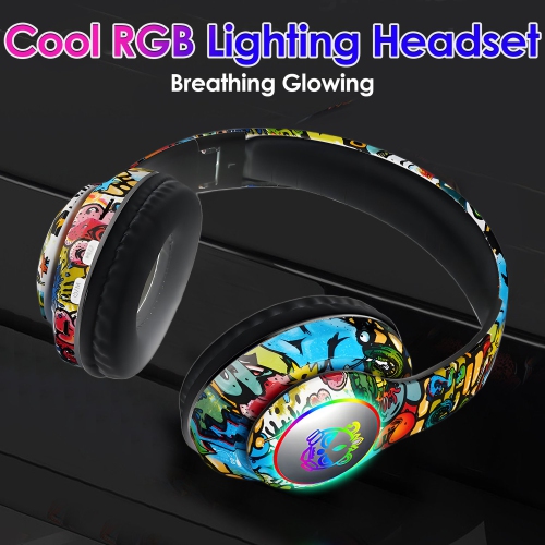 Kids Flash Light Écouteurs sans fil avec microphone Écouteurs stéréo Bluetooth pour jeux musicaux en cadeau pour filles garçons