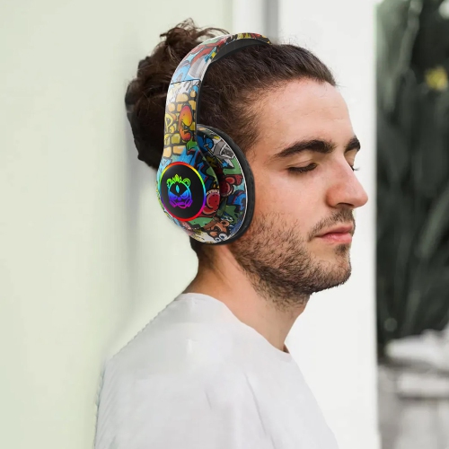 Kids Flash Light Écouteurs sans fil avec microphone Écouteurs stéréo Bluetooth pour jeux musicaux en cadeau pour filles garçons