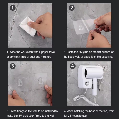 Electric Hair Dryer Hotel Wall Mounted Hair Low Noise Bathroom Hair Blower Hot Cold Air Fast Drying for Home Strong Power