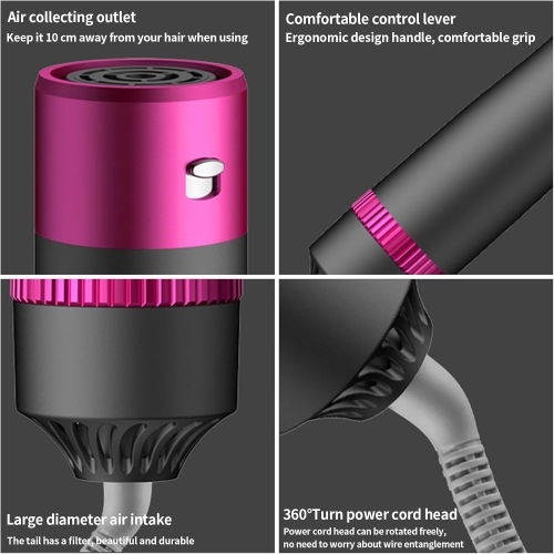 Brosse de sèche-cheveux 5 en 1 Brosse à air chaud avec têtes de brosse remplaçables pour tous les types de cheveux