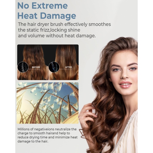 5 in 1 High Speed ​​Hot Air Styler - 13000 RPM Hair Dryer Air Styling System, Hot Air Brush, Wrap Air Curling Wand Round Brush Straightening Comb