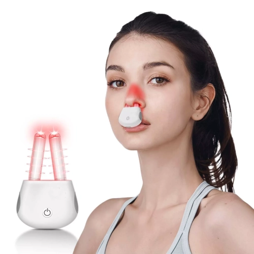 Red light nasal therapy device - Rechargeable portable red light nasal therapy device