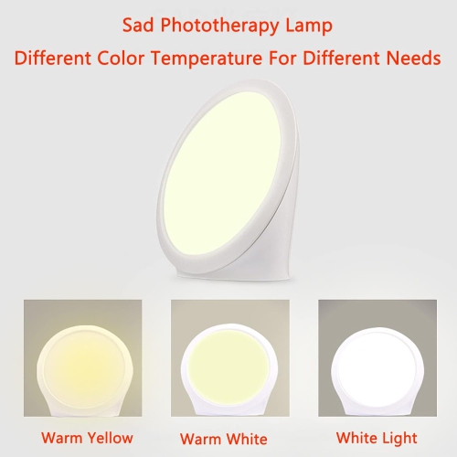 LED therapy light, portable full spectrum LUX light with 5 levels of brightness and 3 levels of color temperature, timer control, bionic sunlight