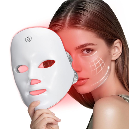 Led Face Mask Light 7 Colors LED Light Face Care Mask, Skin Care Tools, Rechargeable LED Beauty Mask for Home, Rejuvenate and Improve Your Skin
