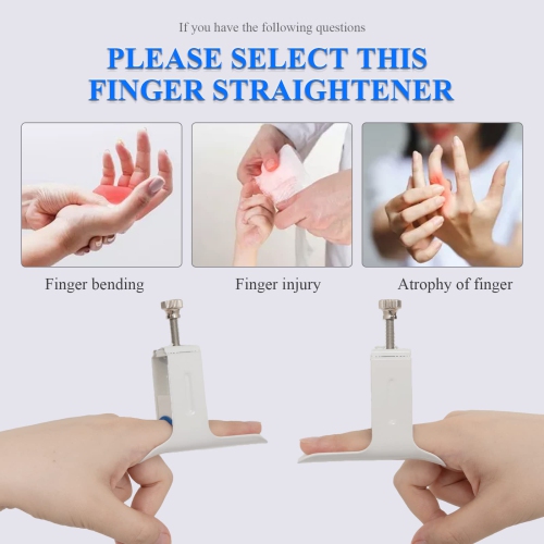 2 Pcs Finger Straightener Splint Finger Joint Extension Brace Corrector Finger Joint Pressing Device for PIP Joint Tightness, Trigger Finger,