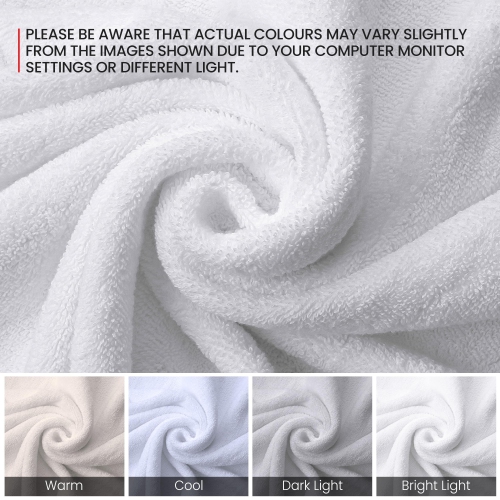 Débarbouillettes en lin canadien, 13 x 13&nbsp;po, paq. 12, serviettes en coton doux absorbant, séchage rapide, pour les salons de yoga spa, blanc