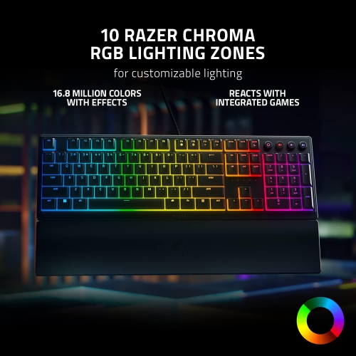 Razer Ornata V3 Full-Size Wired Mecha-Membrane Gaming Keyboard with Chroma RGB Backlighting - Black by RAZER - Open Box condition - Image 5