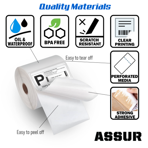 Étiquettes d'expédition thermique directe de 4 x 6&nbsp;po, 975 étiquettes/3 rouleaux