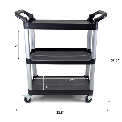 Service CART - 3 Shelves - Black