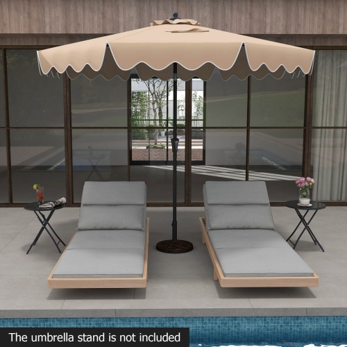 Costway 9 FT Patio Umbrella 2-Tier Market Table Umbrella with Sun-Protective Canopy