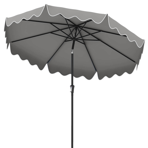 Image 1 of 10.. Costway 9 FT Patio Umbrella 2-Tier Market Table Umbrella with Sun-Protective Canopy