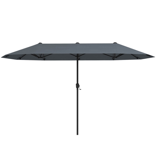 Costway 13 FT Large Patio Umbrella Outdoor Double-Sided Table Market Umbrella for Garden Beige/Brown/Gray/Navy/Orange/Wine