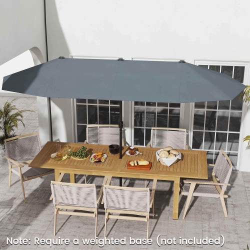 Costway 13 FT Large Patio Umbrella Outdoor Double-Sided Table Market Umbrella for Garden Beige/Brown/Gray/Navy/Orange/Wine