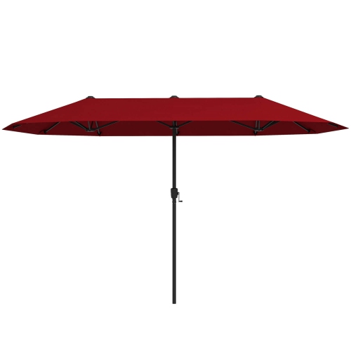 Costway 13 FT Large Patio Umbrella Outdoor Double-Sided Table Market Umbrella for Garden Beige/Brown/Gray/Navy/Orange/Wine